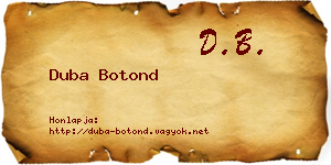 Duba Botond névjegykártya